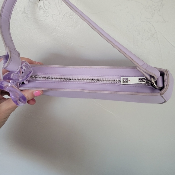 Lilac Purple Small Purse Y2K Lucite Chain Shoulder Bag Baguette 90s Light - Picture 3 of 11
